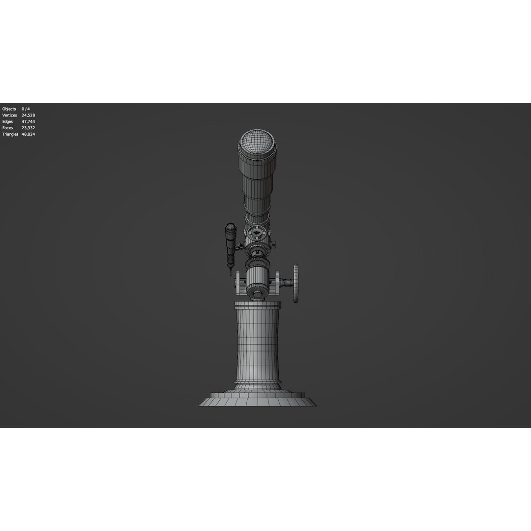Astronomical Telescope 3D Model – High Poly Space Equipment, FBX, OBJ - View 29