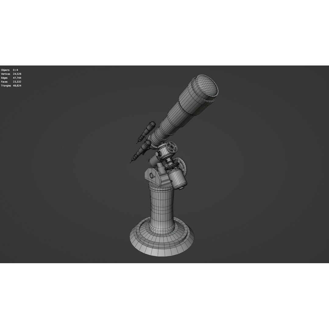 Astronomical Telescope 3D Model – High Poly Space Equipment, FBX, OBJ - View 30
