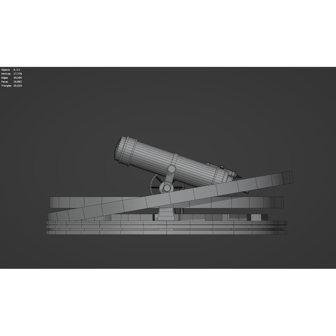 Astronomical Telescope 3D Model – High Poly Space Equipment, FBX, OBJ - View 34