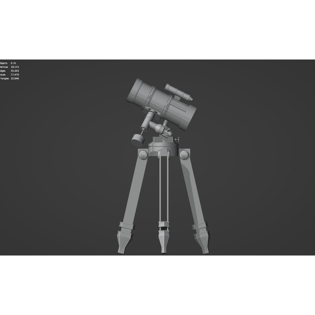 Astronomical Telescope 3D Model – High Poly Space Equipment, FBX, OBJ - View 35