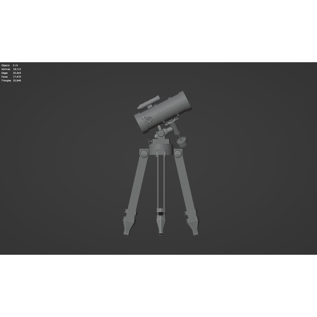 Astronomical Telescope 3D Model – High Poly Space Equipment, FBX, OBJ - View 36