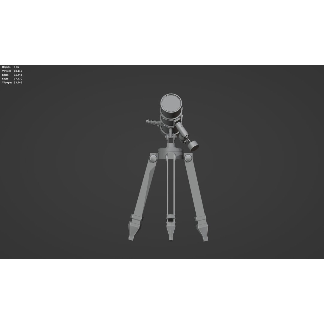 Astronomical Telescope 3D Model – High Poly Space Equipment, FBX, OBJ - View 37