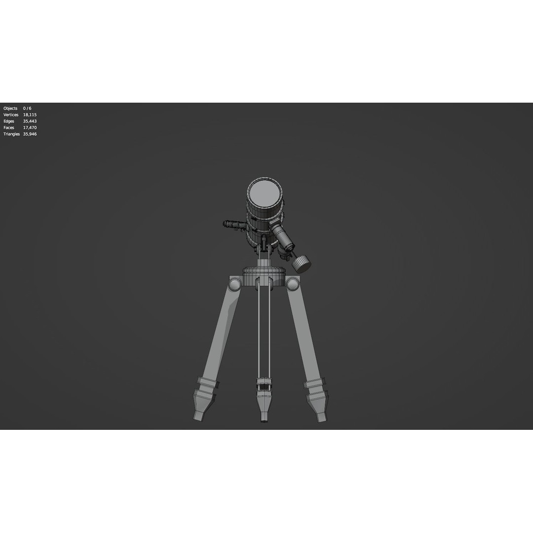 Astronomical Telescope 3D Model – High Poly Space Equipment, FBX, OBJ - View 38