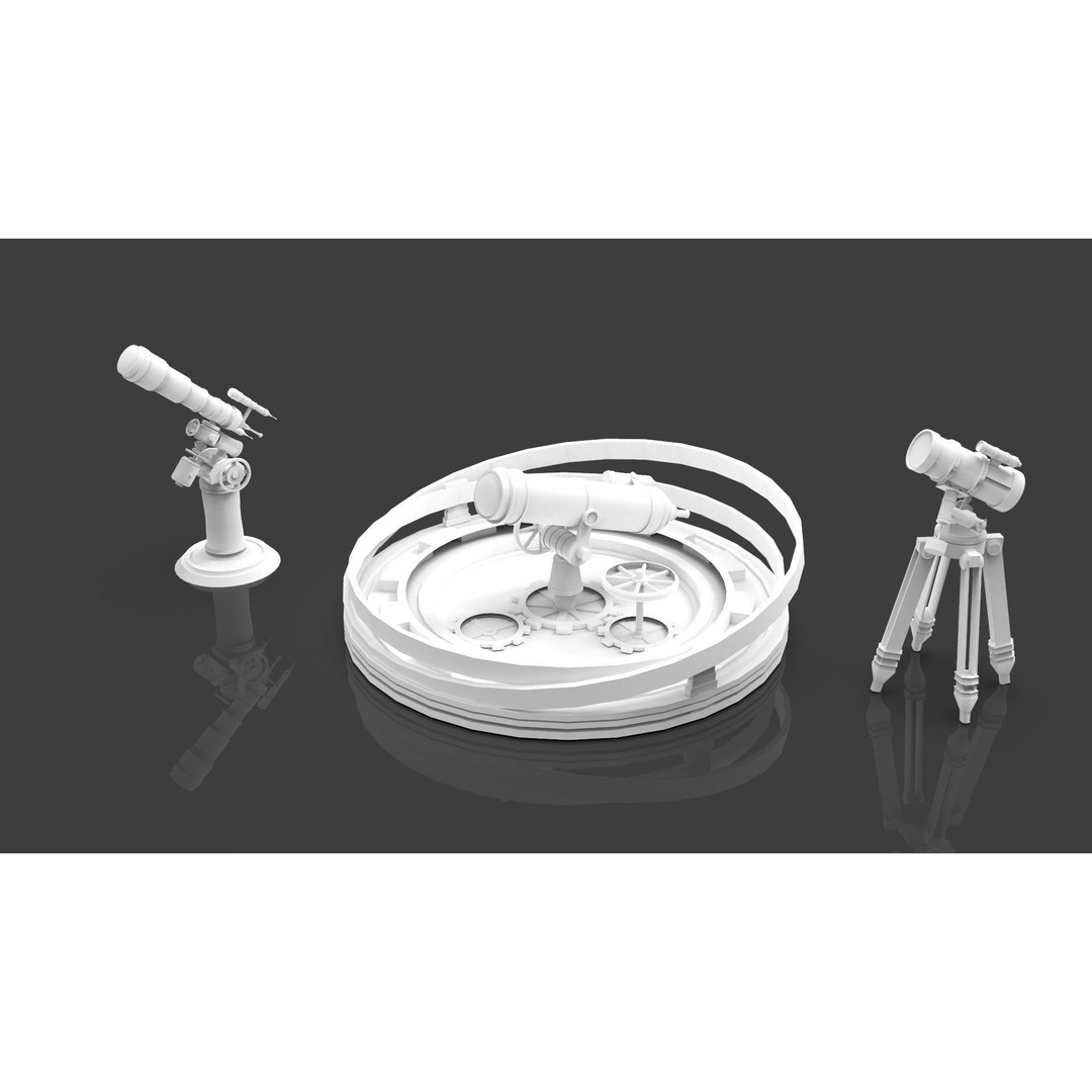 Astronomical Telescope 3D Model – High Poly Space Equipment, FBX, OBJ - View 4
