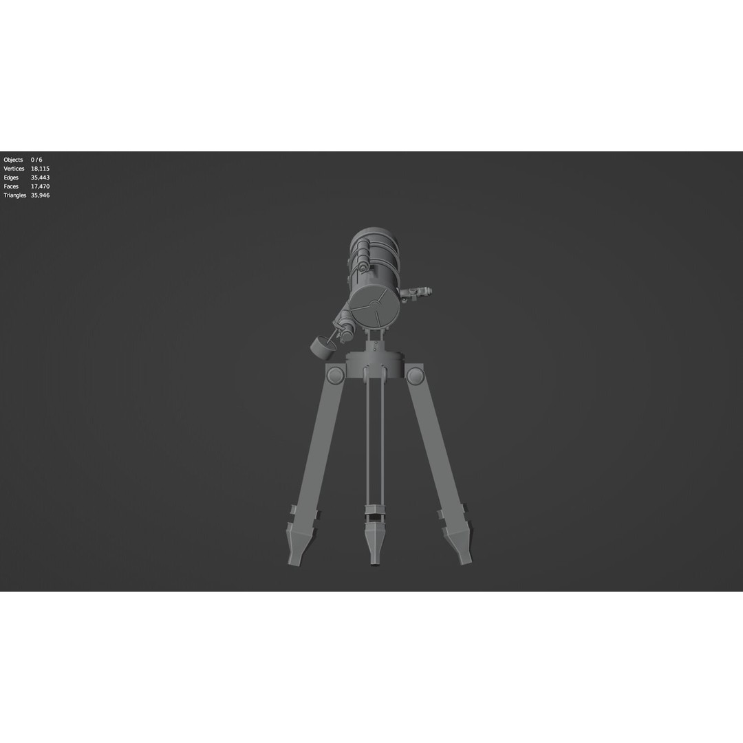 Astronomical Telescope 3D Model – High Poly Space Equipment, FBX, OBJ - View 40