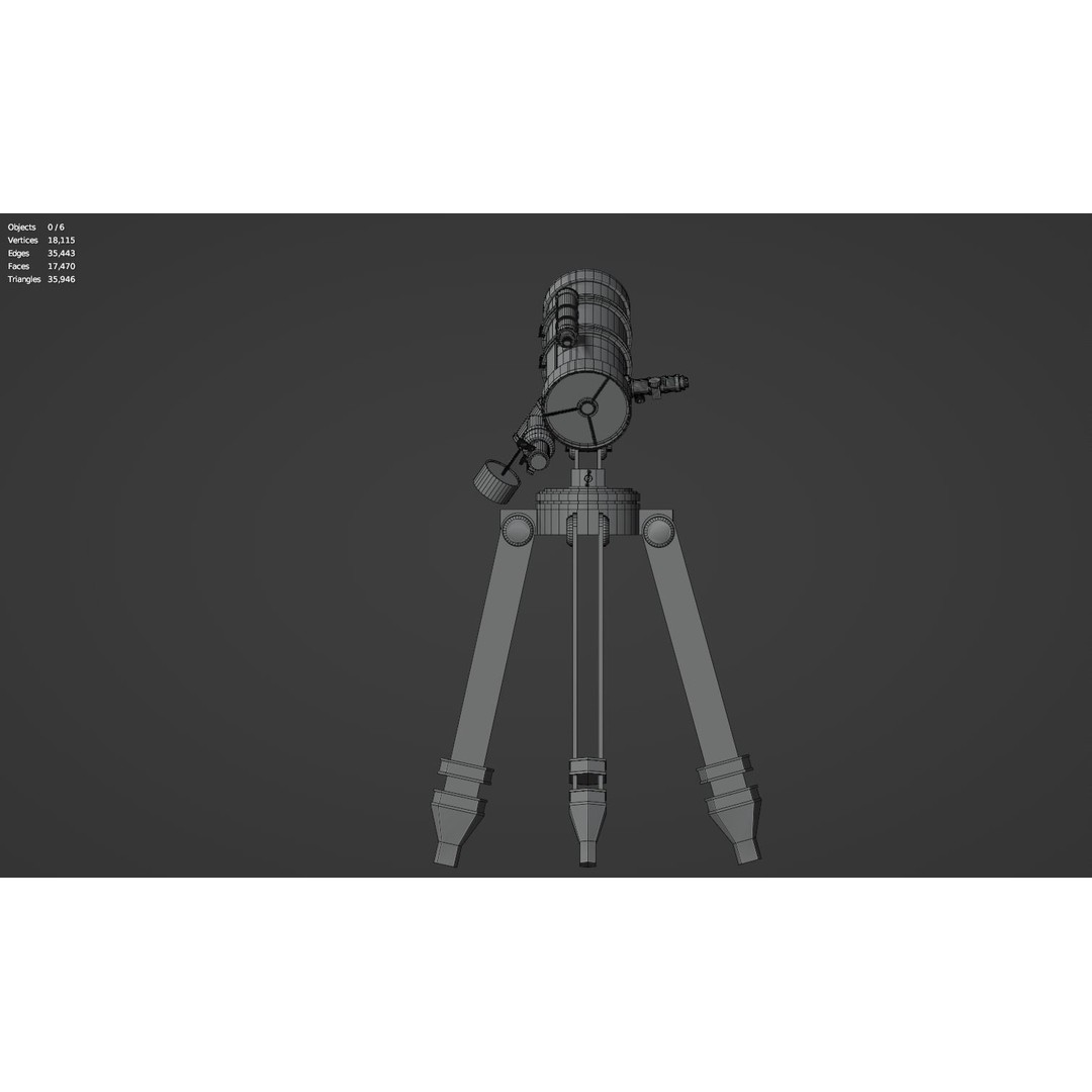 Astronomical Telescope 3D Model – High Poly Space Equipment, FBX, OBJ - View 41