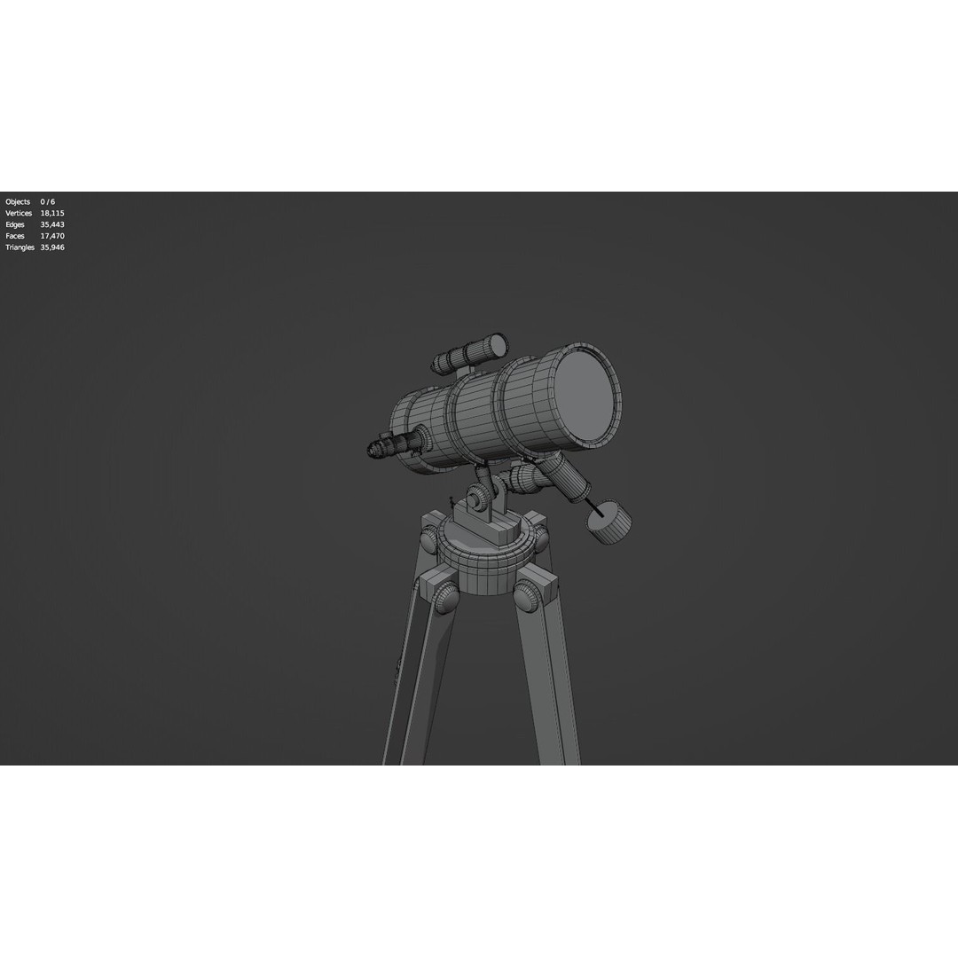 Astronomical Telescope 3D Model – High Poly Space Equipment, FBX, OBJ - View 42