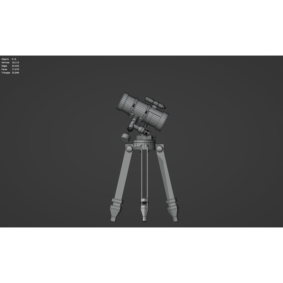 Astronomical Telescope 3D Model – High Poly Space Equipment, FBX, OBJ - View 43