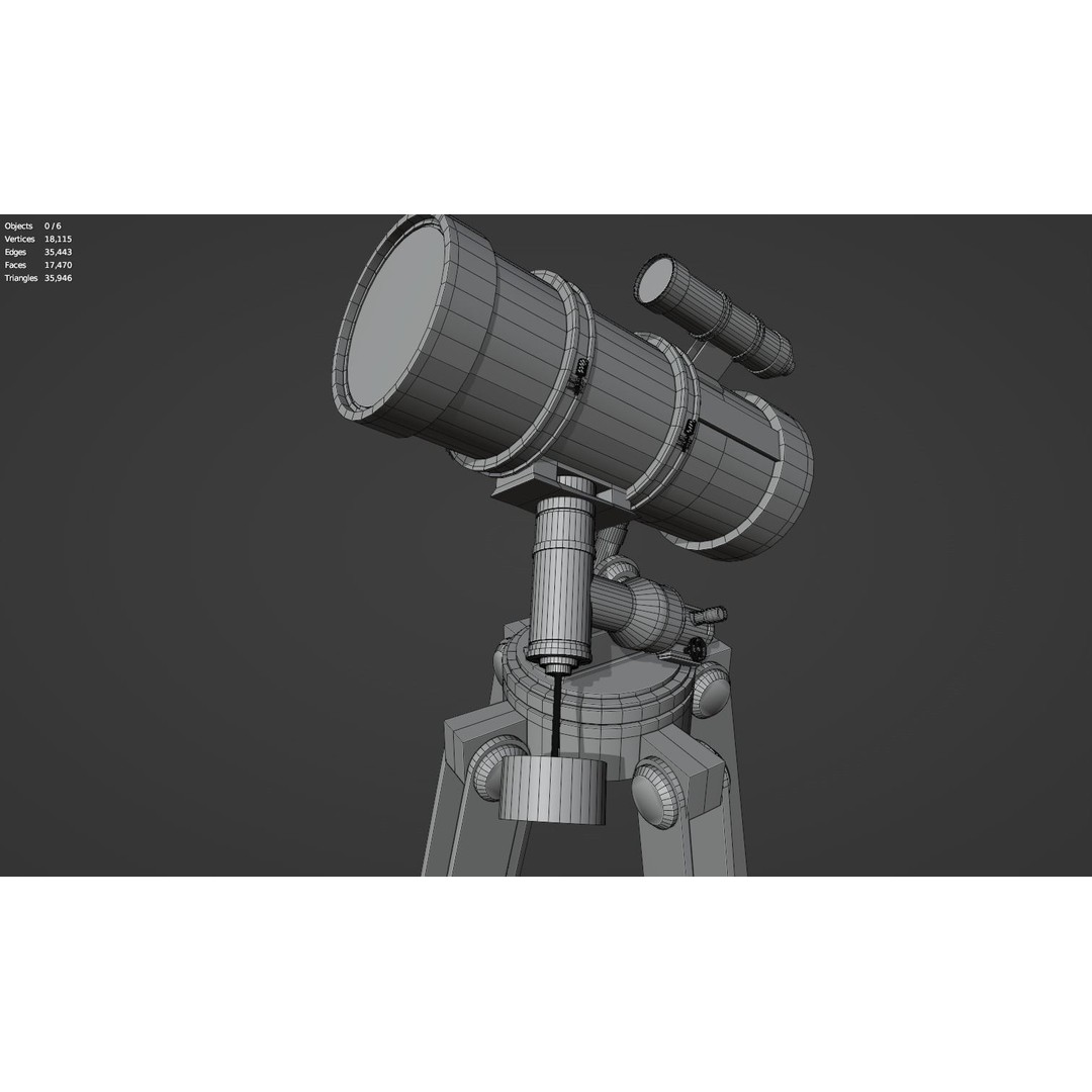 Astronomical Telescope 3D Model – High Poly Space Equipment, FBX, OBJ - View 44