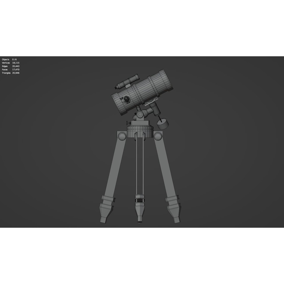 Astronomical Telescope 3D Model – High Poly Space Equipment, FBX, OBJ - View 45