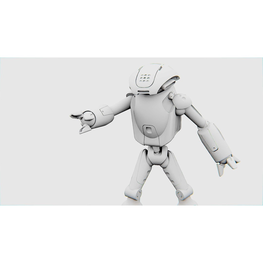 Utility Bot Sophie 3D Model – Rigged Sci-Fi Character for Games, FBX - View 33