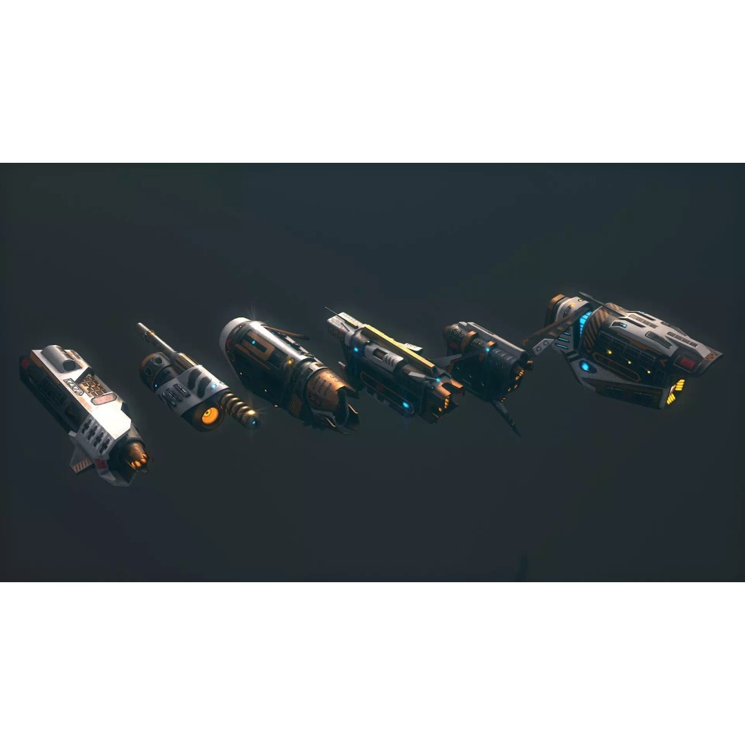 Spacecraft 3D Model – Low Poly Sci-Fi Game Asset, FBX, PBR - View 19