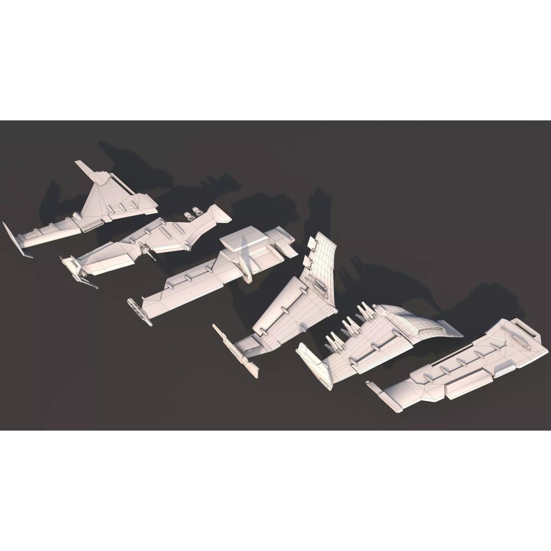 Spacecraft 3D Model – Low Poly Sci-Fi Game Asset, FBX, PBR - View 26