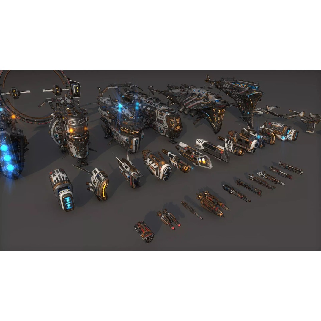 Spacecraft 3D Model – Low Poly Sci-Fi Game Asset, FBX, PBR - View 30