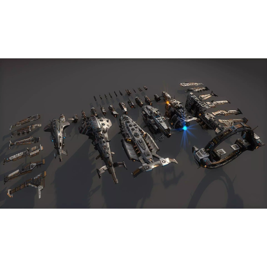Spacecraft 3D Model – Low Poly Sci-Fi Game Asset, FBX, PBR - View 31