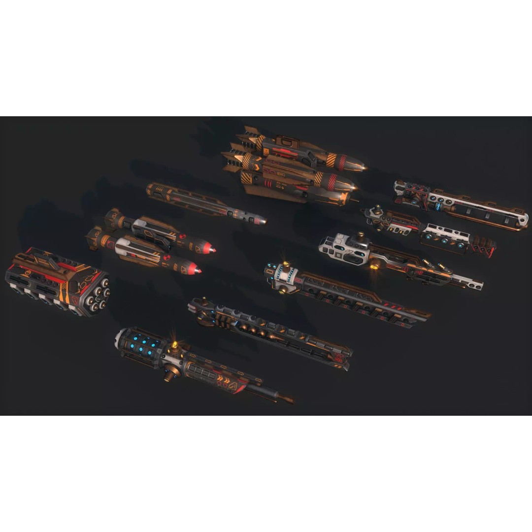 Spacecraft 3D Model – Low Poly Sci-Fi Game Asset, FBX, PBR - View 33