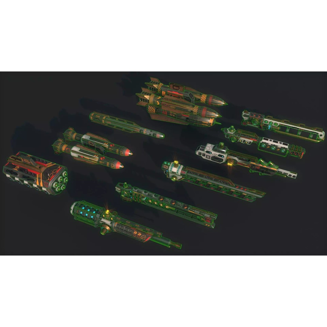 Spacecraft 3D Model – Low Poly Sci-Fi Game Asset, FBX, PBR - View 34
