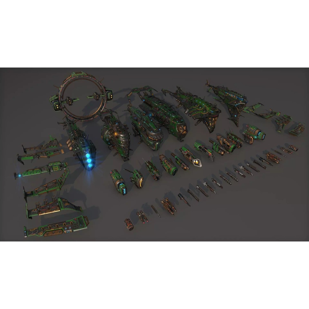 Spacecraft 3D Model – Low Poly Sci-Fi Game Asset, FBX, PBR - View 5