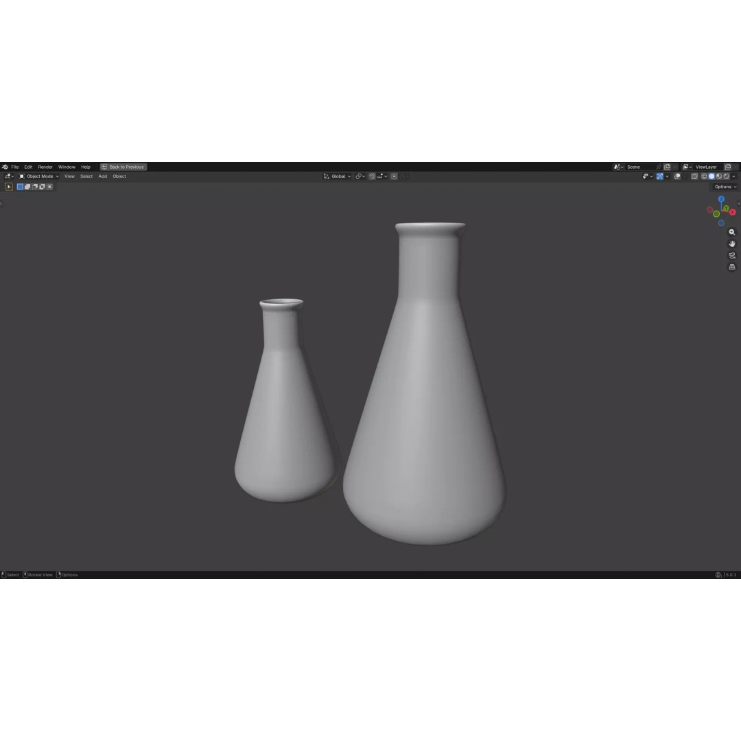 Flasks 3D Model – Low Poly PBR Glassware for Laboratory Use - View 13