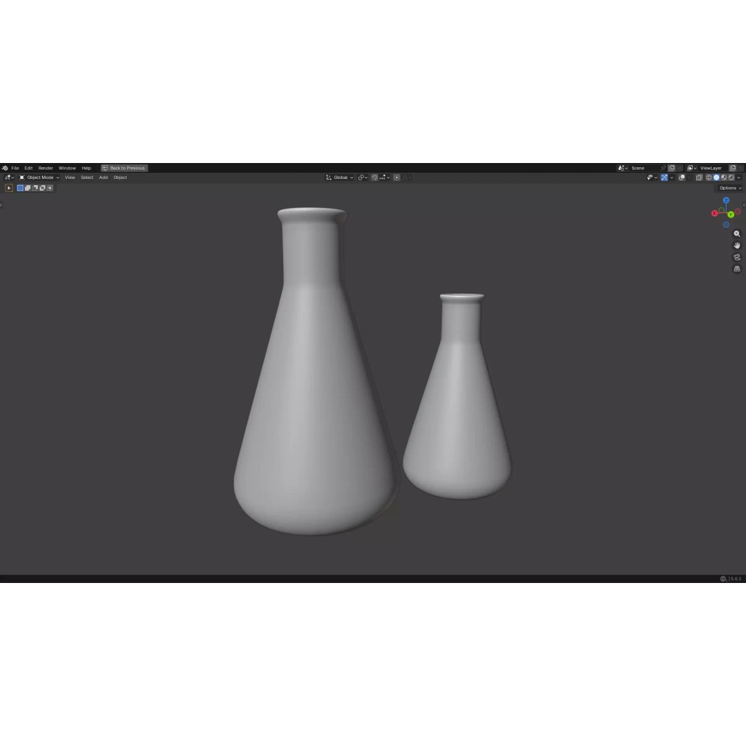 Flasks 3D Model – Low Poly PBR Glassware for Laboratory Use - View 15