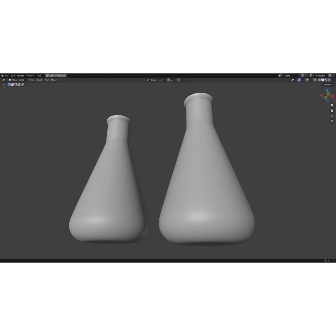 Flasks 3D Model – Low Poly PBR Glassware for Laboratory Use - View 17