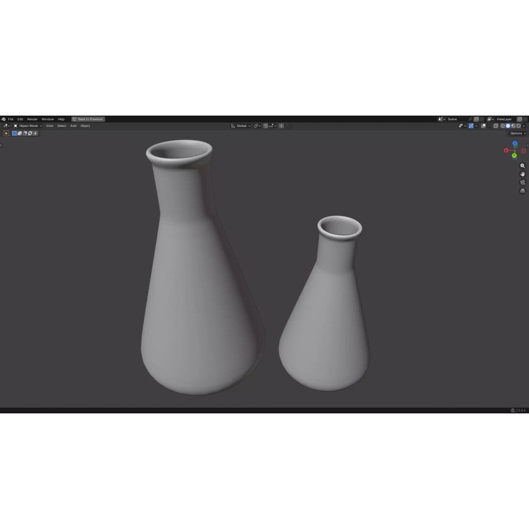 Flasks 3D Model – Low Poly PBR Glassware for Laboratory Use - View 19
