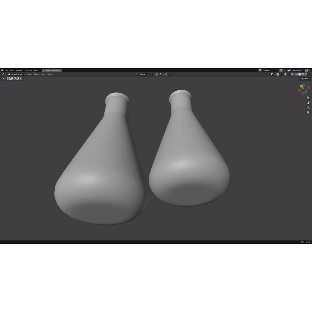 Flasks 3D Model – Low Poly PBR Glassware for Laboratory Use - View 20