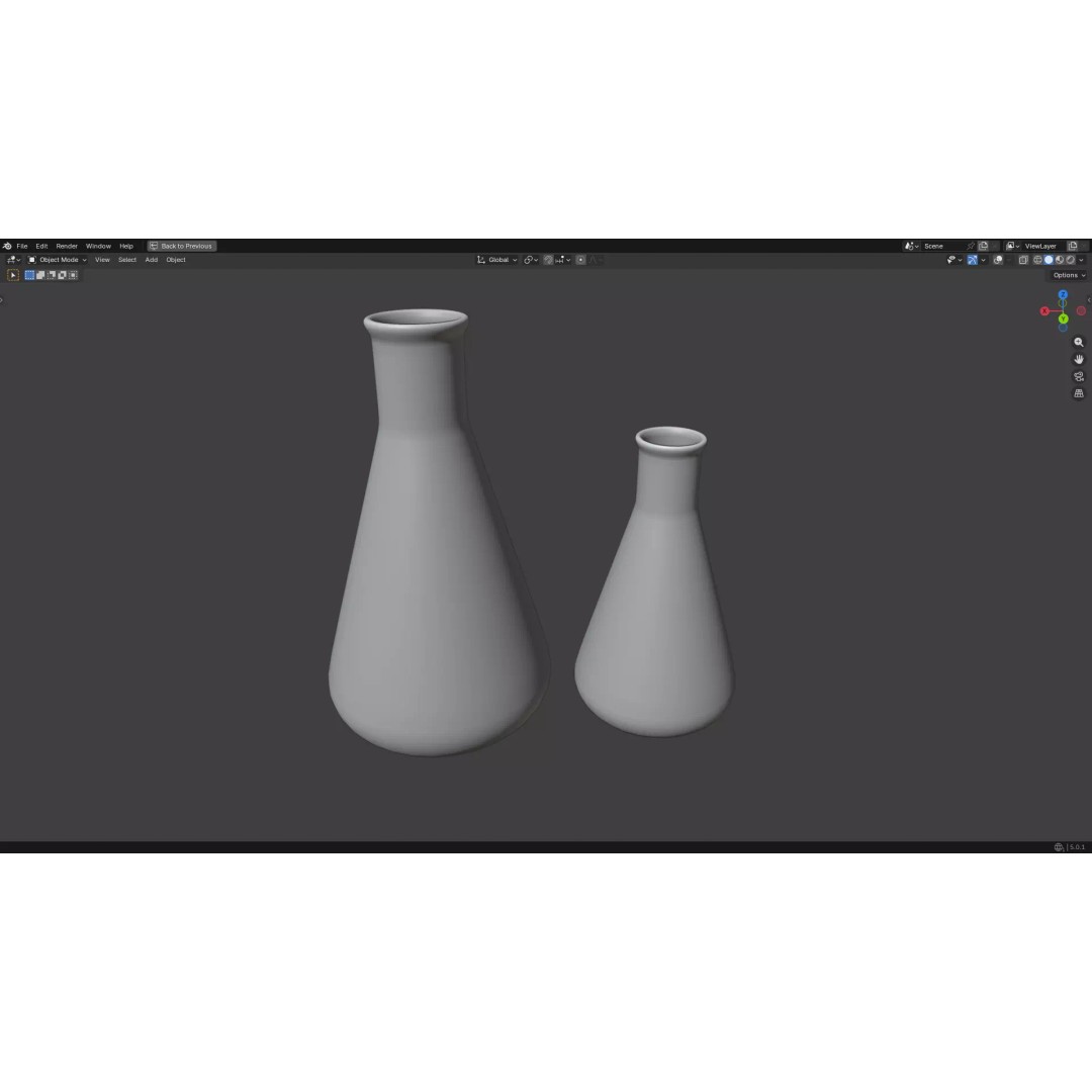 Flasks 3D Model – Low Poly PBR Glassware for Laboratory Use - View 22