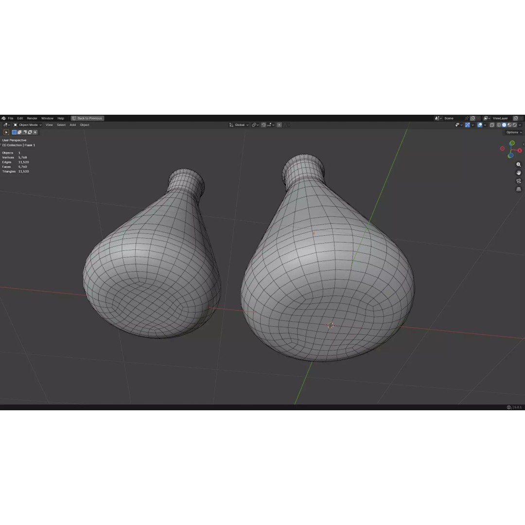 Flasks 3D Model – Low Poly PBR Glassware for Laboratory Use - View 26