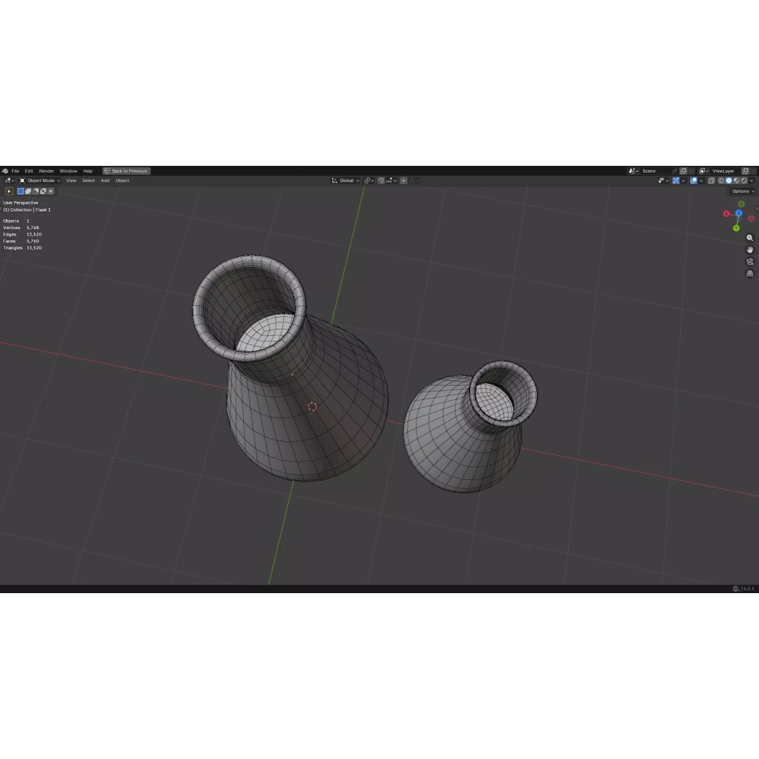 Flasks 3D Model – Low Poly PBR Glassware for Laboratory Use - View 28