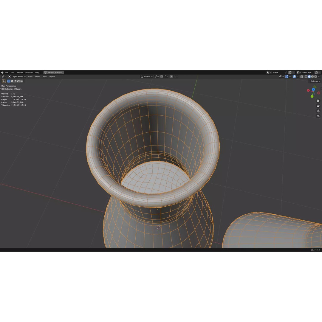 Flasks 3D Model – Low Poly PBR Glassware for Laboratory Use - View 30