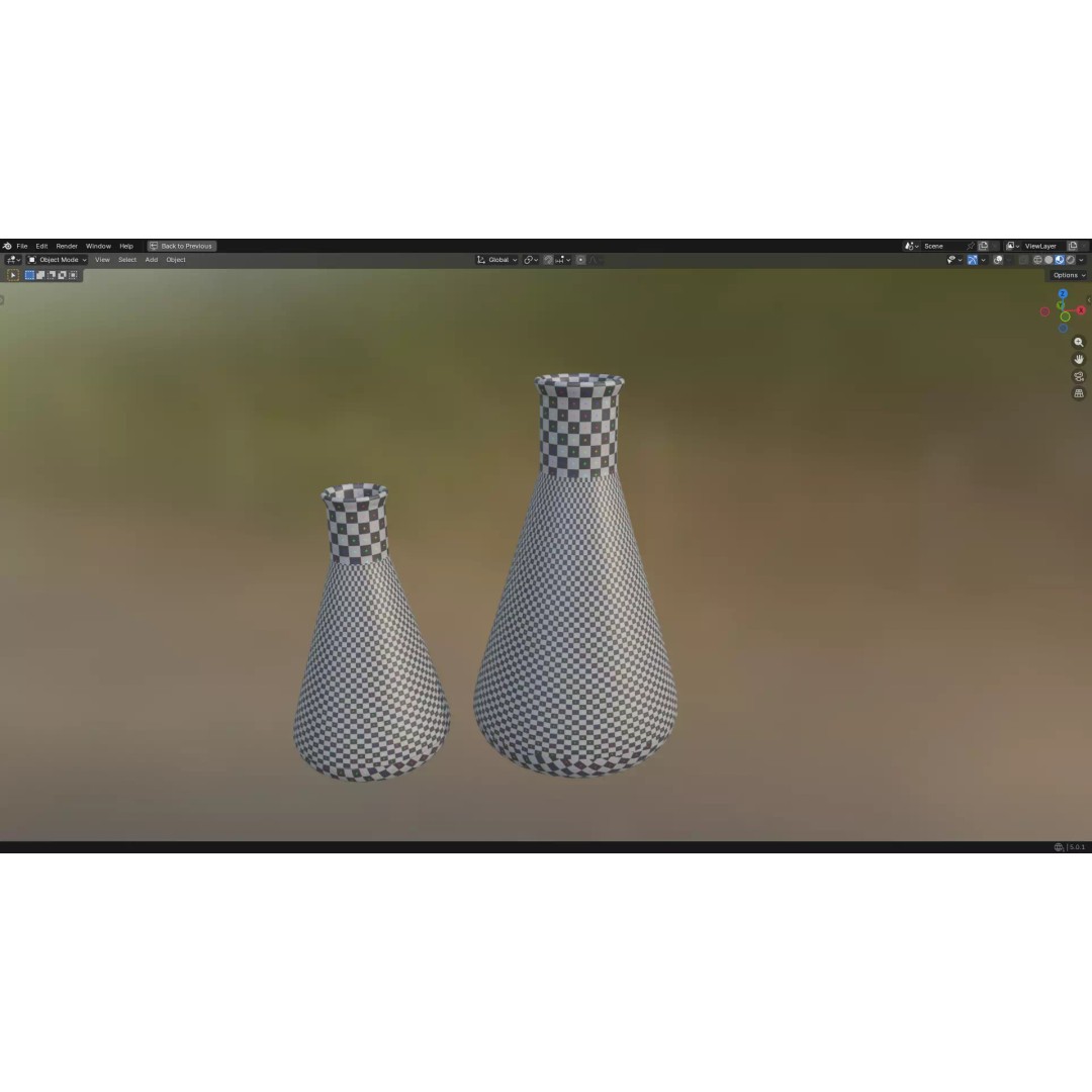 Flasks 3D Model – Low Poly PBR Glassware for Laboratory Use - View 33