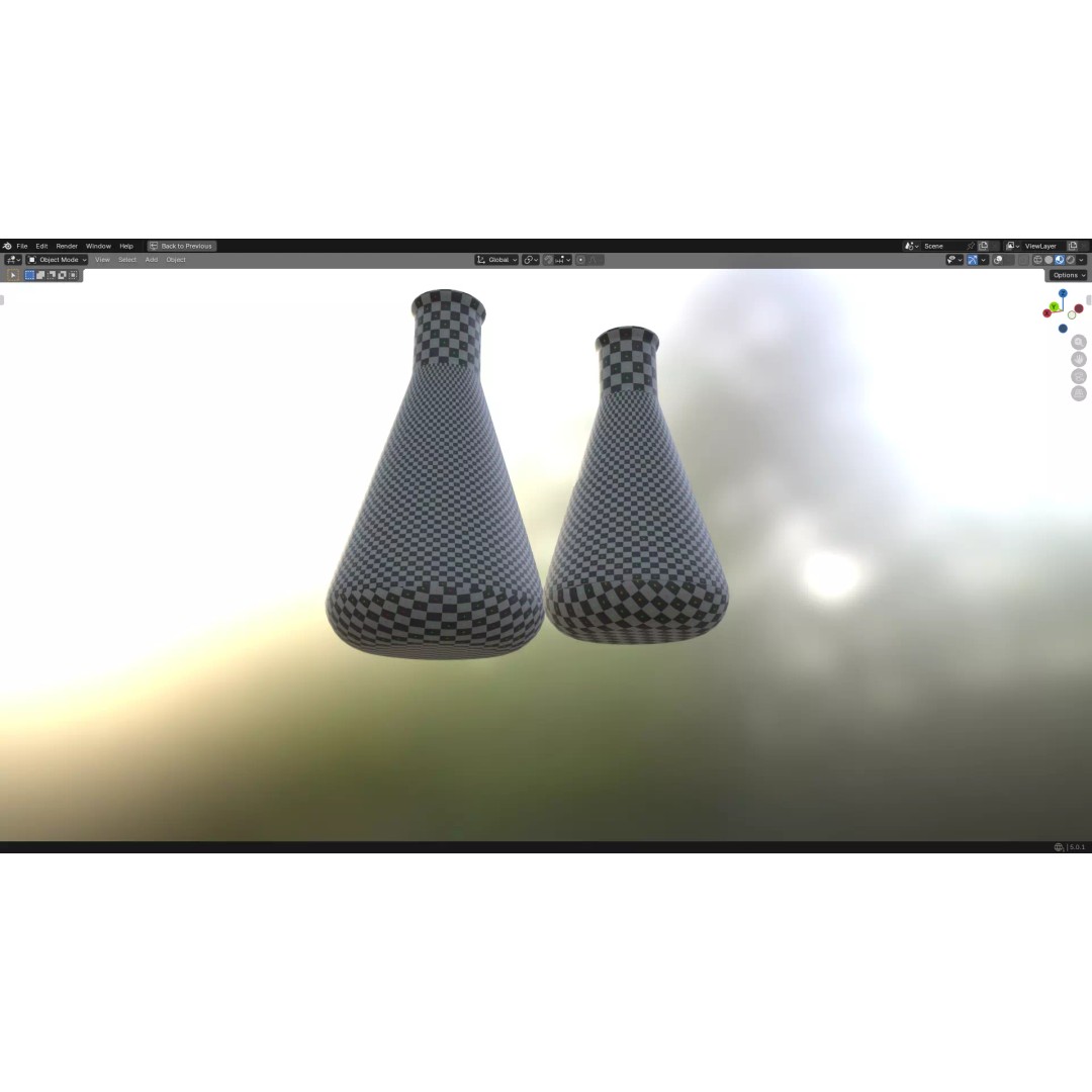 Flasks 3D Model – Low Poly PBR Glassware for Laboratory Use - View 35