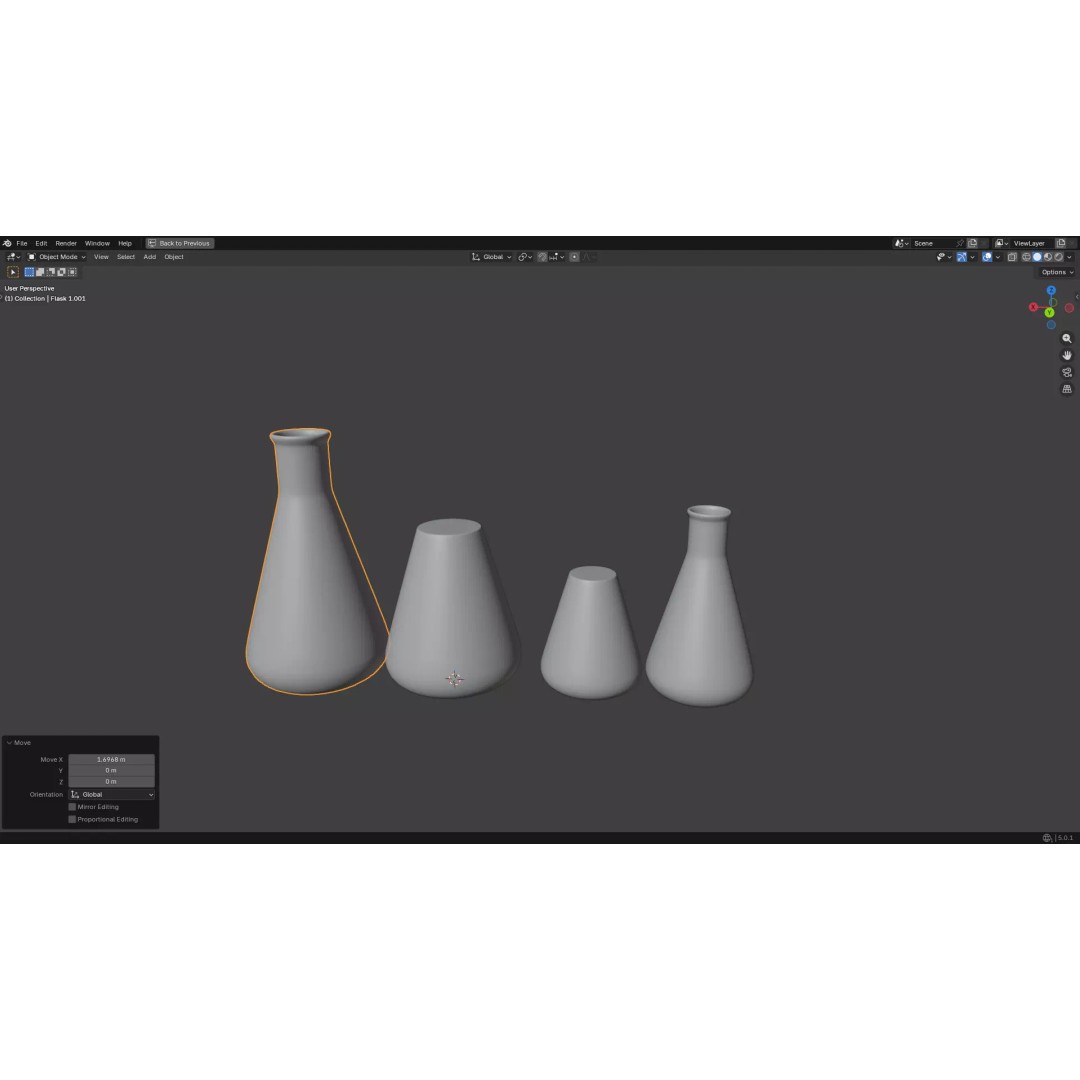 Flasks 3D Model – Low Poly PBR Glassware for Laboratory Use - View 36