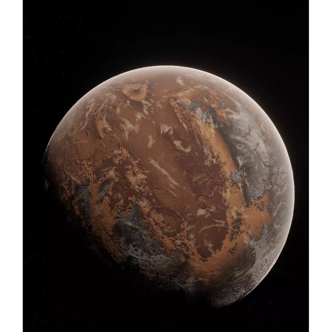Alien Planet 3D Model – Low Poly Game Asset, FBX, PBR Textures - View 2