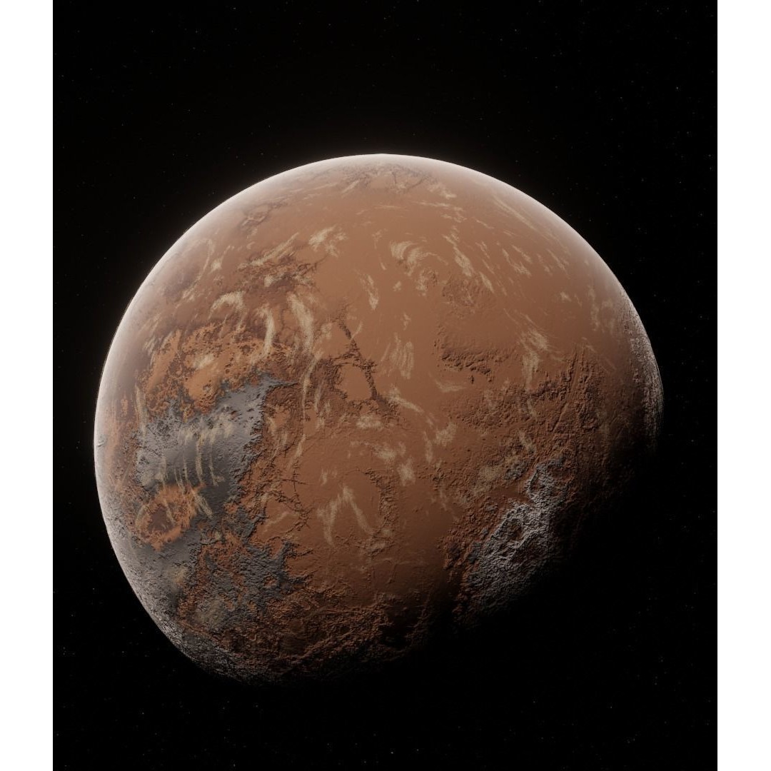 Alien Planet 3D Model – Low Poly Game Asset, FBX, PBR Textures - View 4