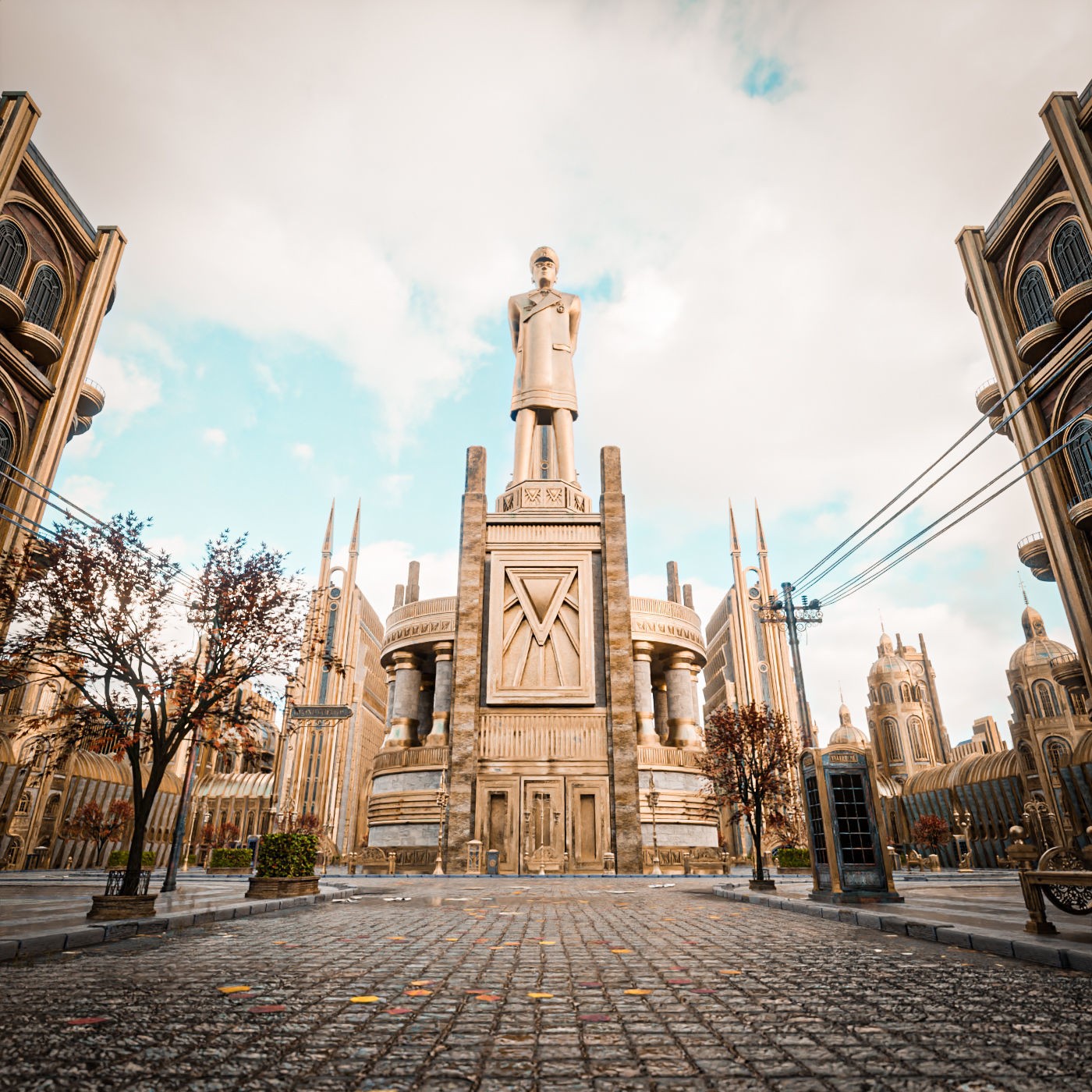 Grand Capital Building Set - Low-Poly Game-Ready 3D Model - View 10