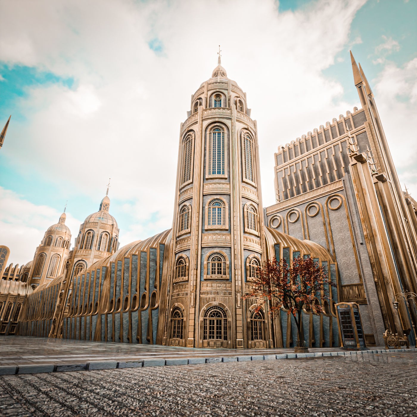 Grand Capital Building Set - Low-Poly Game-Ready 3D Model - View 12