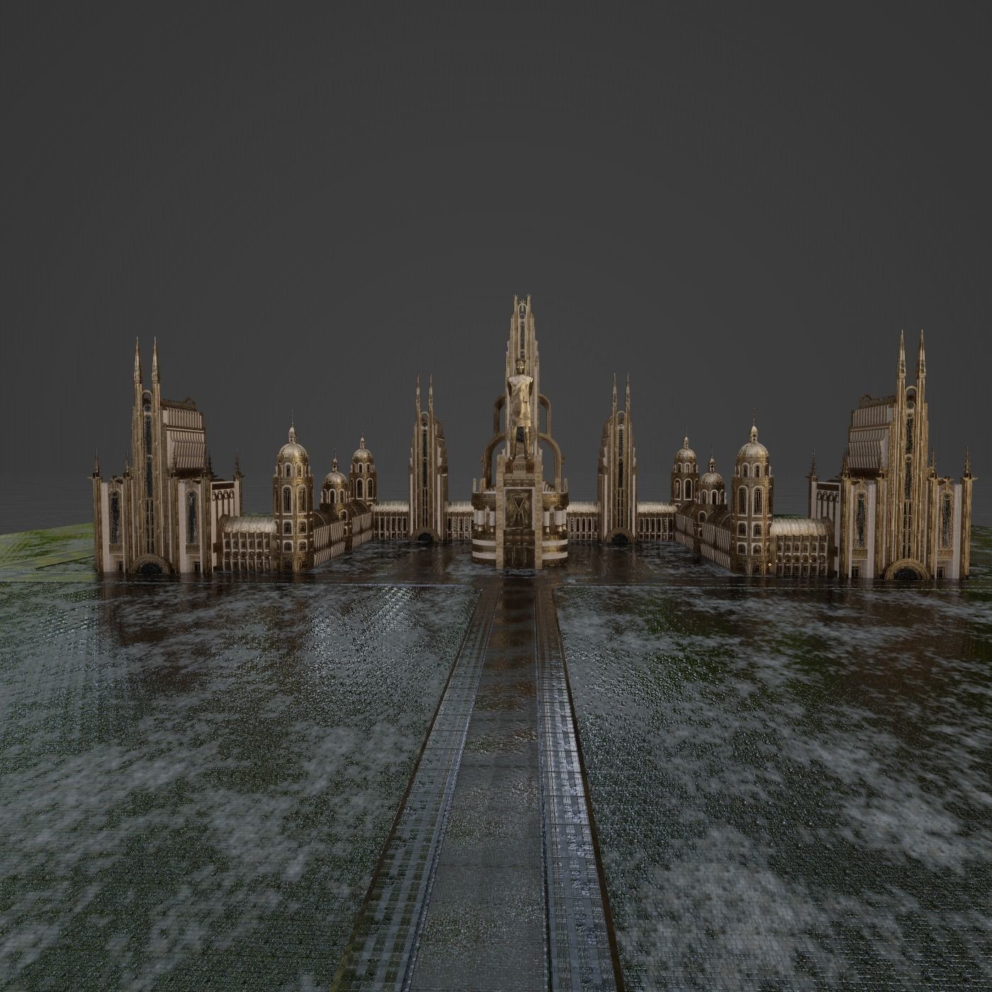 Grand Capital Building Set - Low-Poly Game-Ready 3D Model - View 15