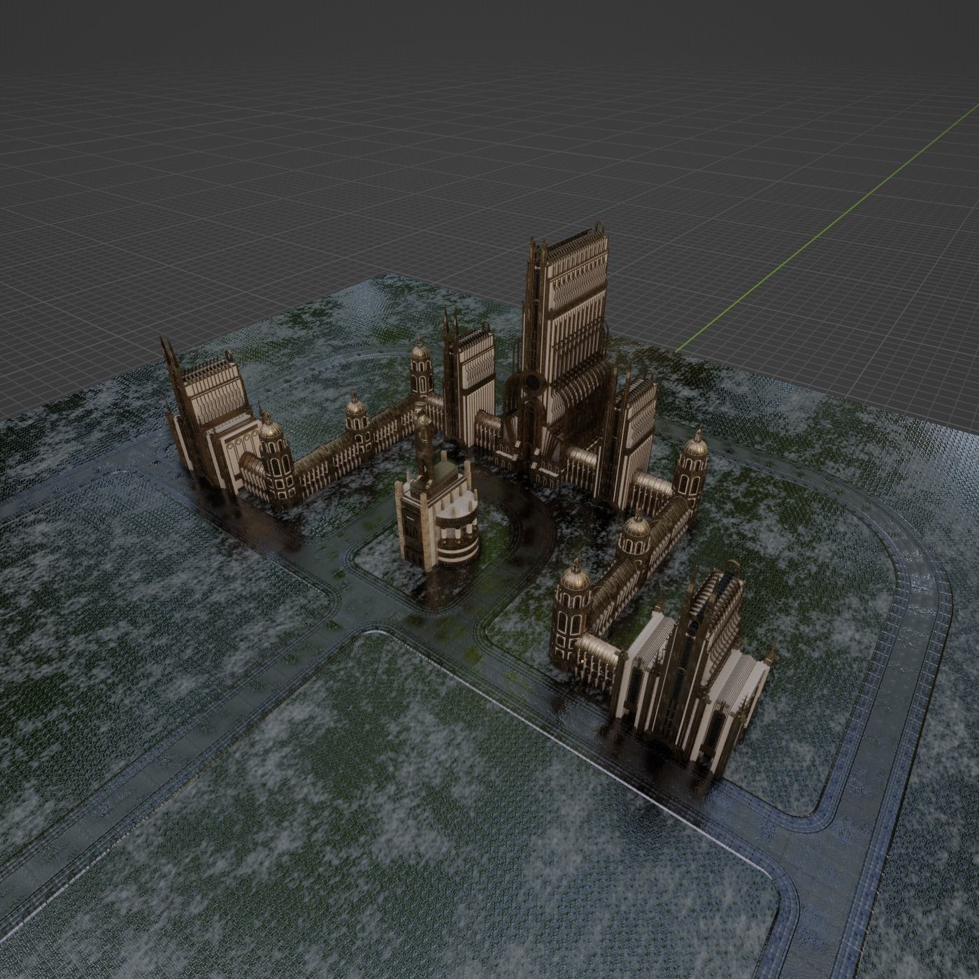 Grand Capital Building Set - Low-Poly Game-Ready 3D Model - View 17