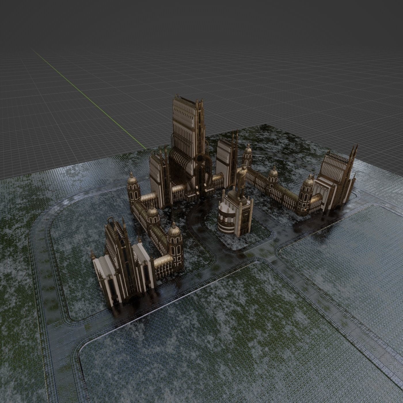 Grand Capital Building Set - Low-Poly Game-Ready 3D Model - View 18