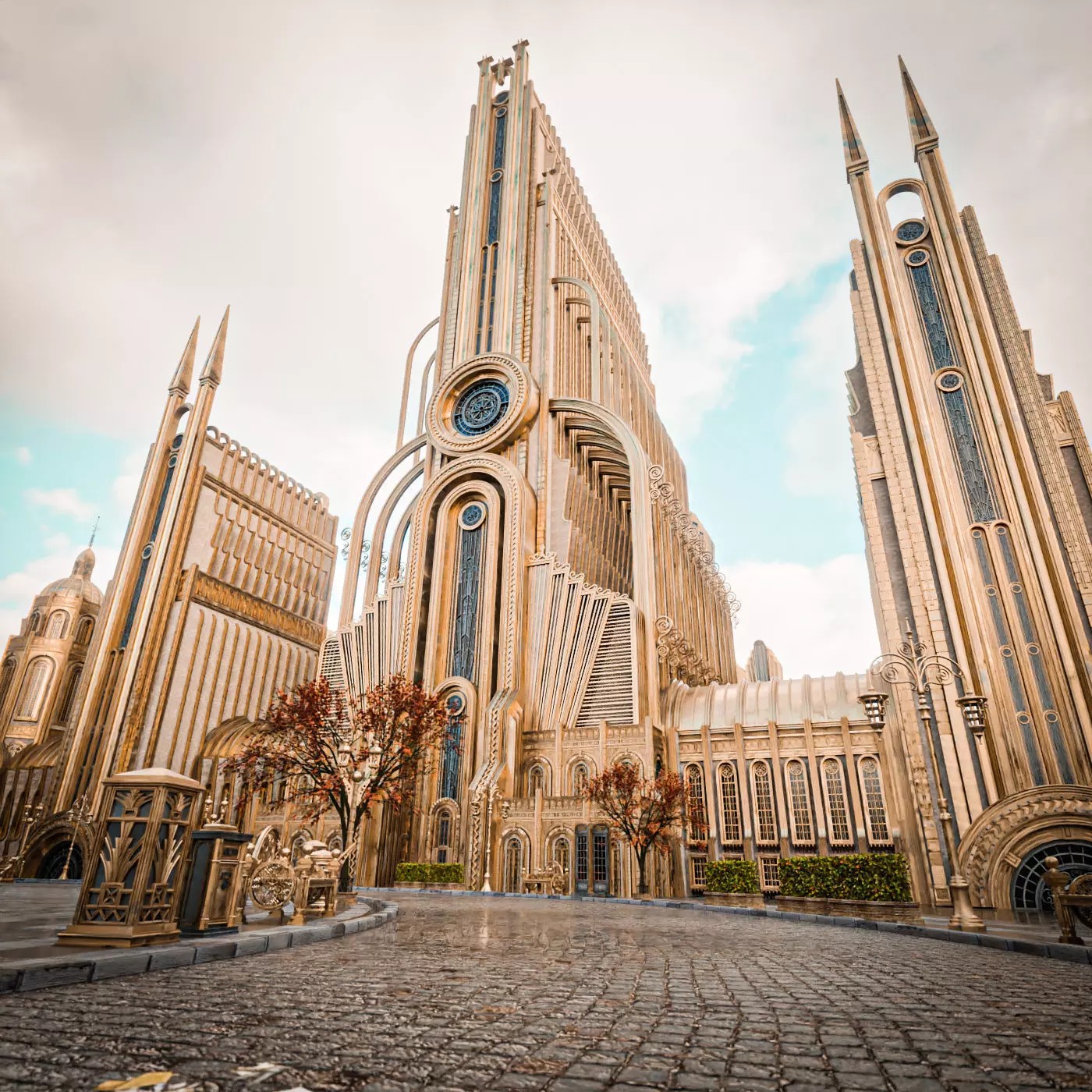 Grand Capital Building Set - Low-Poly Game-Ready 3D Model - View 2