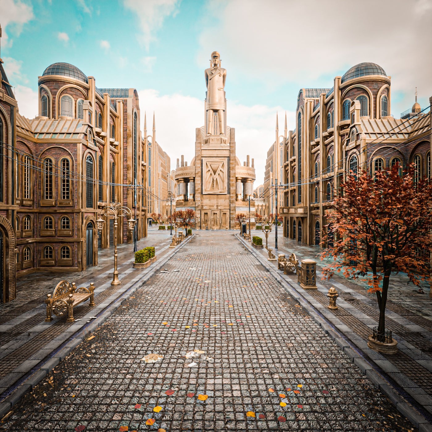 Grand Capital Building Set - Low-Poly Game-Ready 3D Model - View 3