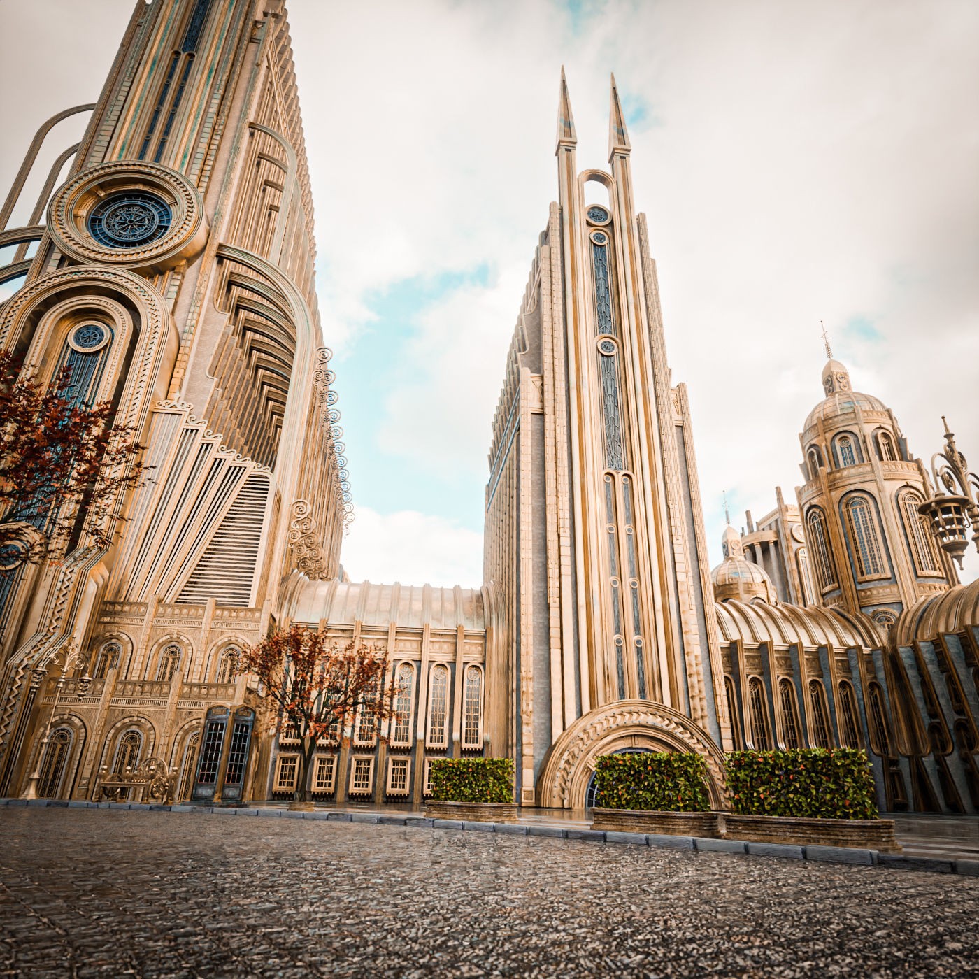 Grand Capital Building Set - Low-Poly Game-Ready 3D Model - View 5