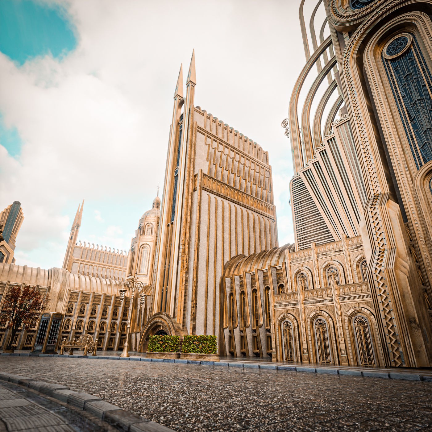 Grand Capital Building Set - Low-Poly Game-Ready 3D Model - View 6