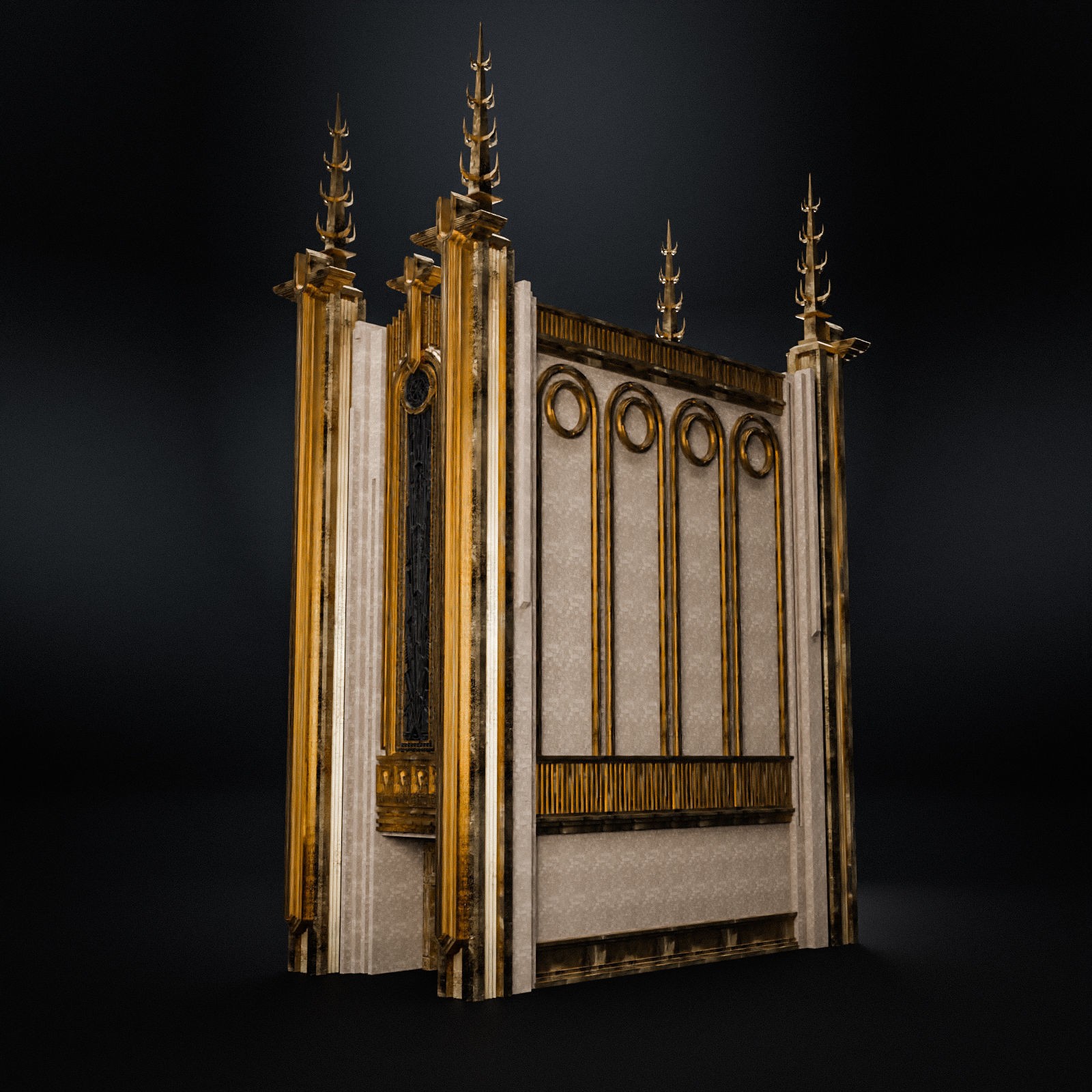 Grand Capital Building Set - Low-Poly Game-Ready 3D Model - View 61