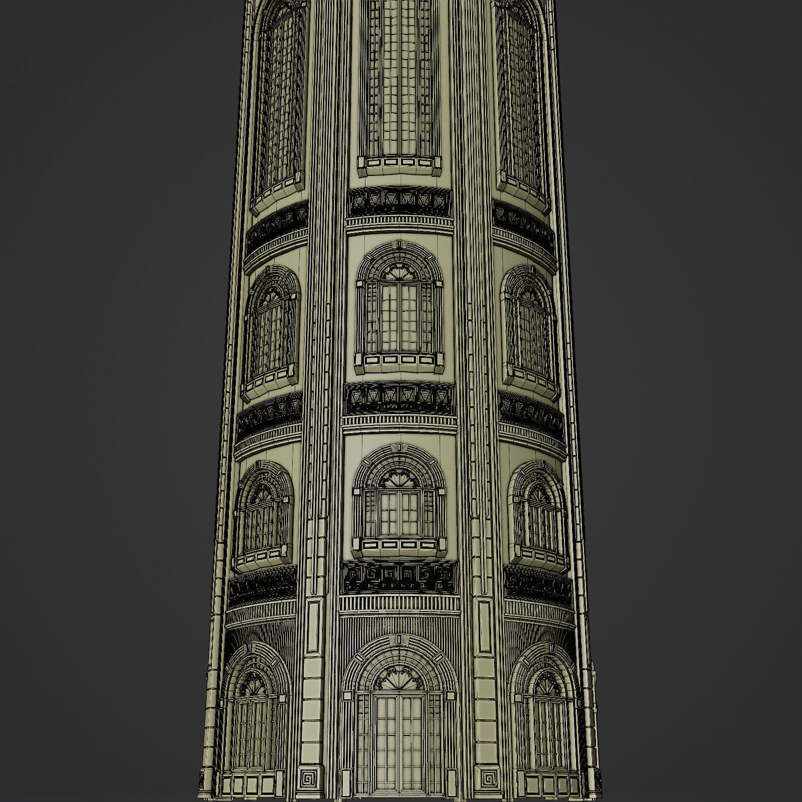 Grand Capital Building Set - Low-Poly Game-Ready 3D Model - View 64