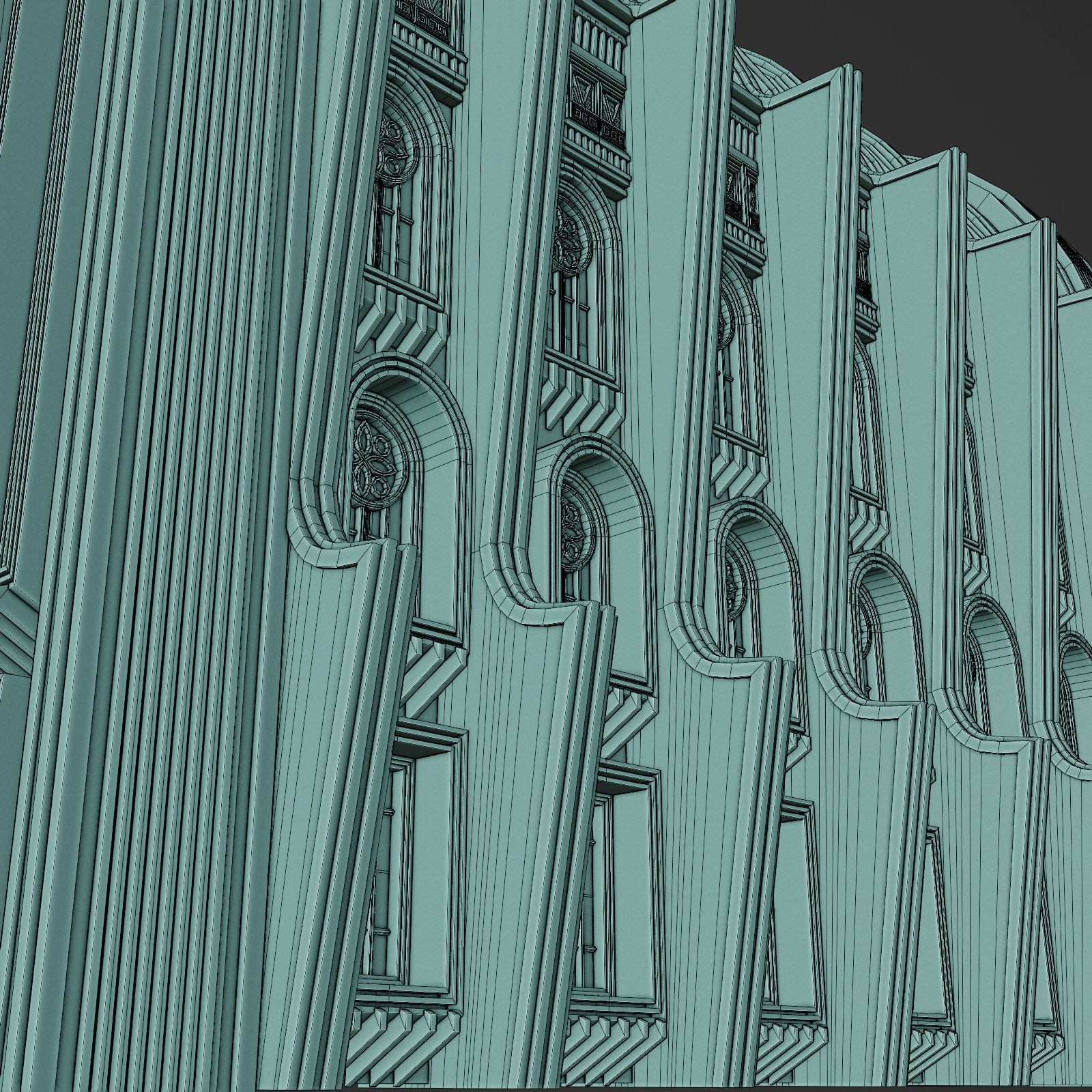 Grand Capital Building Set - Low-Poly Game-Ready 3D Model - View 68