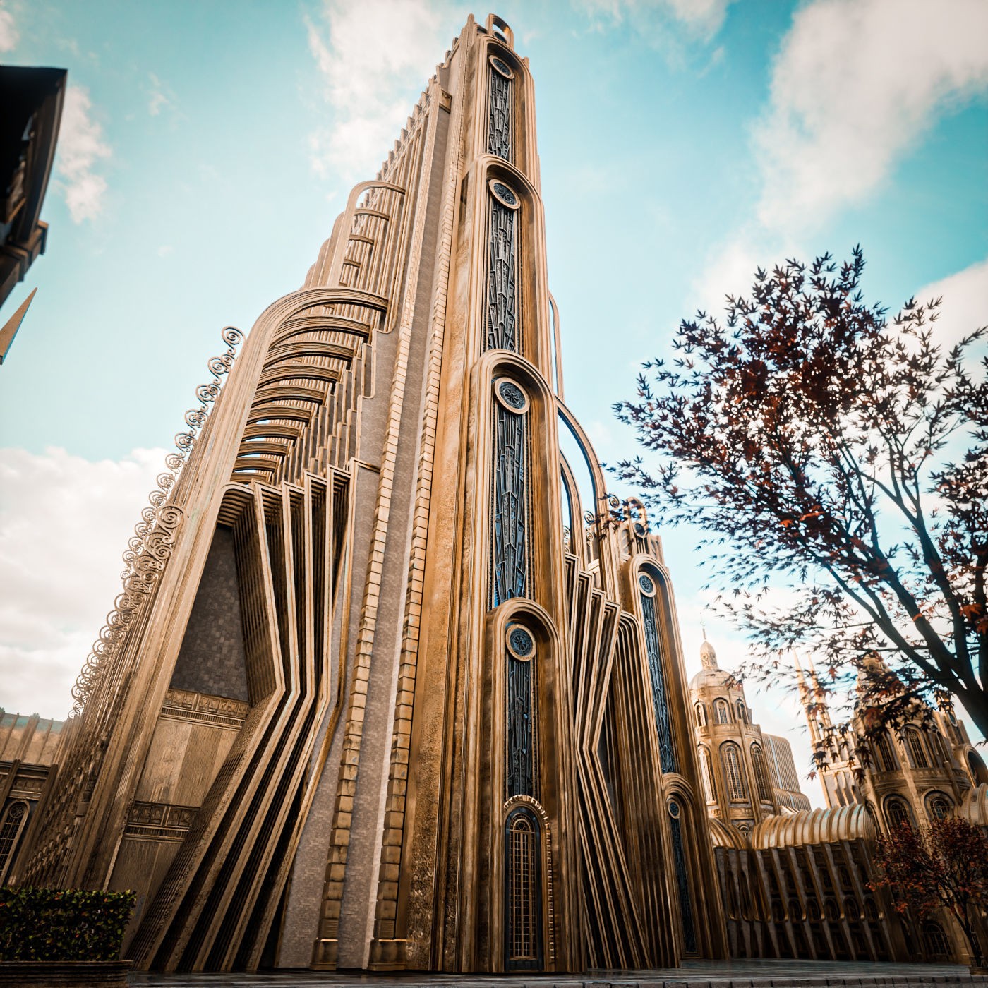 Grand Capital Building Set - Low-Poly Game-Ready 3D Model - View 7