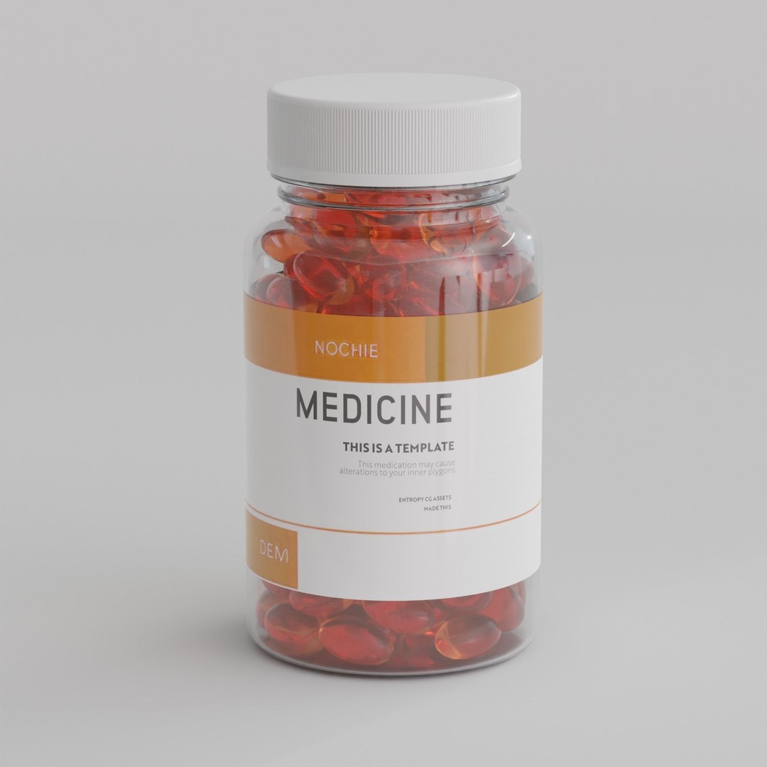Bottle of Pills 3D Model – Low Poly Medical Asset, FBX - View 4